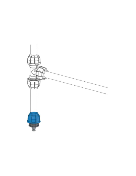 Plug with discharge valve for 20mm diameter tube - Sicomat