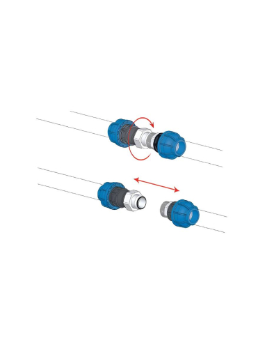 Gerader Fitting mit Anschluss 3 Stück 1 1/4...