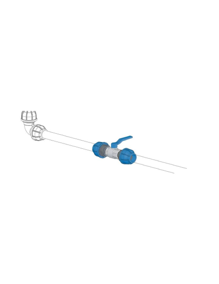 Ball valve 1 1/2 to 2 way tube-tube 40mm - Sicomat