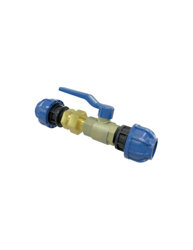 3/4 to 2- way 20mm tube-tube ball valve with 3-piece fitting - Sicomat