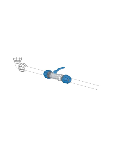 1 2- way 25mm tube-tube ball valve with 3-piece...