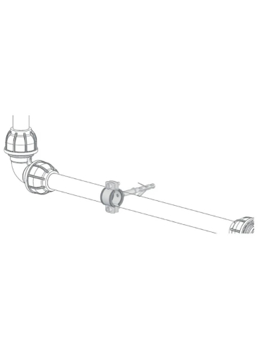 Steel fixing Clamp with plug for 25mm tube -...