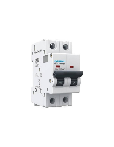 MCB circuit breaker 2 poles 6A (2x6A) curve D - Hyundai Electric