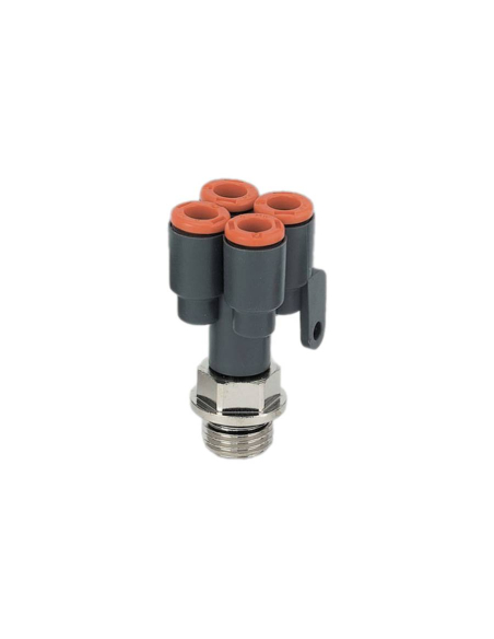 Double Y fitting 1/8 inlet and 4mm diameter outlet technopolymer - Metal Work