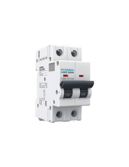 MCB circuit breaker 2 poles 20A (2x20A) curve D - Hyundai Electric