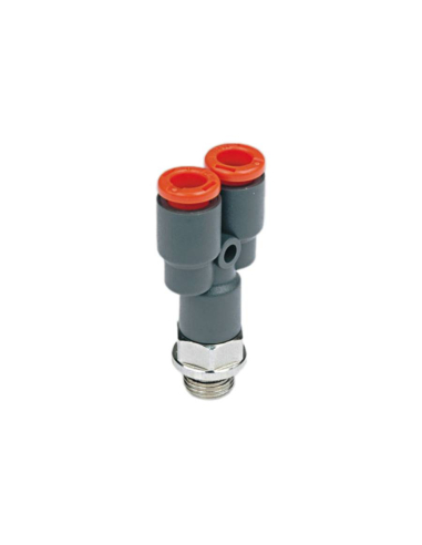 Y male fitting 1/8 tube diameter 4mm technopolymer - Metal Work