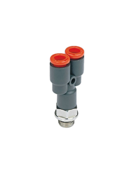 Y-Stecker mit Außengewinde, 1/4 Rohrdurchmesser, 8 mm, Technopolymer – Metal Work