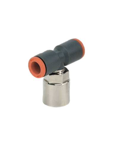 Swivel T-fitting with female central thread 1/2 tube 12mm technopolymer - Metal Work