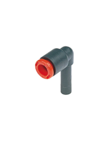L fitting tube 8mm with short spike 8mm technopolymer - Metal Work