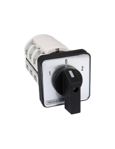 Three-phase cam switch 3 poles 63A 1-0-2 black handle (60º)
