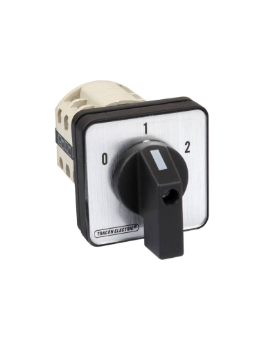 Three-phase cam switch 3 poles 25A 0-1-2 black handle (60º)