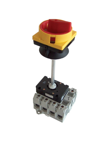 Three-phase 3-pole 20A ON-OFF Switch disconnector yellow-red cabinet bottom