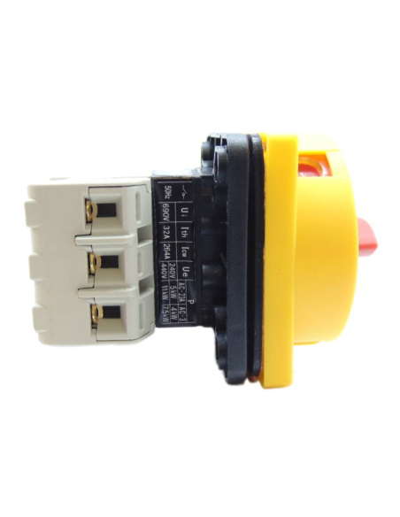 Three-phase 3-pole Switch disconnector 100A ON-OFF yellow-red