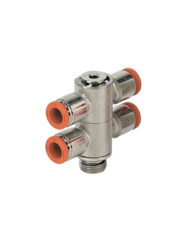 Double swivel fitting 2 bodies 1/4 tube diameter 6mm - Metal Work