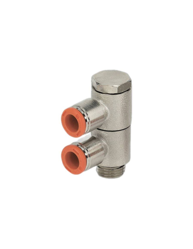 Adjustable fitting 2 bodies 1/8 tube diameter 8mm - Metal Work