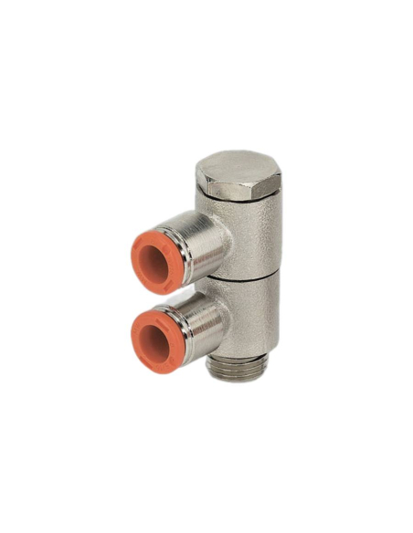 Adjustable fitting 2 bodies 1/4 tube diameter 10mm - Metal Work