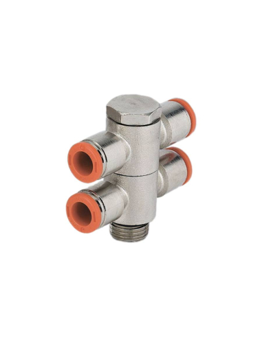 Double adjustable fitting 2 bodies 1/8 tube diameter 8mm - Metal Work