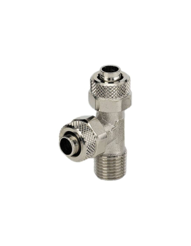 T-piece with male side thread conical 1/4 tube 10/8 Series C - Metal Work