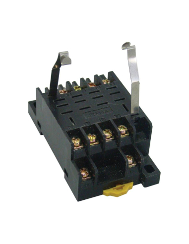Clamp base for 4-contact flat pin relay