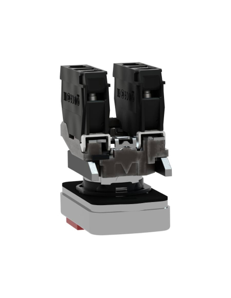 Double illuminated metal push button 24V open NO and closed NC contacts - SCHNEIDER