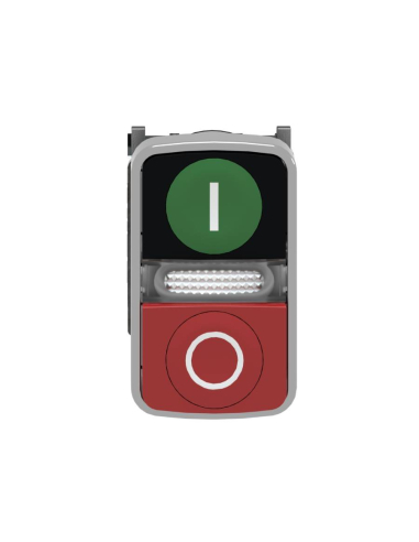 Double illuminated metal push button 24V open...