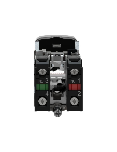 Double illuminated metal push button 24V open NO and closed NC contacts - SCHNEIDER