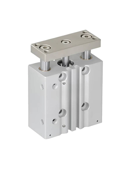 Compact pneumatic cylinder double guide 12x250mm double acting sliding bushing - Mindman
