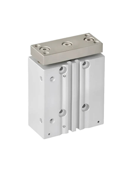 Compact pneumatic cylinder double guide 25x400mm double effect linear bearing - Mindman