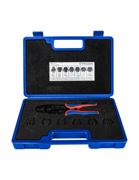 Crimping set with interchangeable jaws for terminals and toe