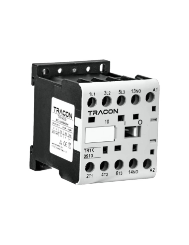 Three-phase mini contactor 12A 24Vdc open auxiliary contact NA TR1K Series