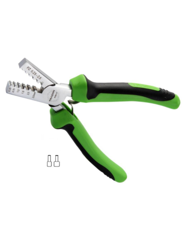 Crimping tool for toe from 0.25 to 2.5 mm2