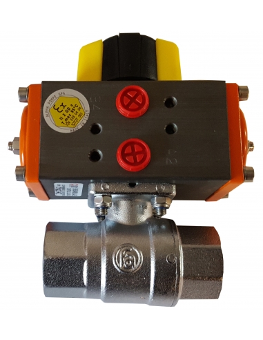 1/4 2/2-way valve with pneumatic rotary actuator