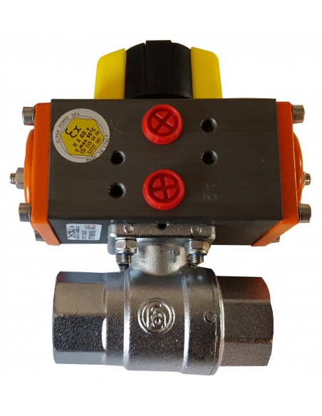 1/4 2/2-way valve with pneumatic rotary actuator