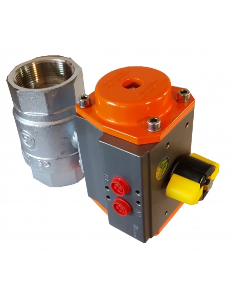 1/4 2/2-way valve with pneumatic rotary actuator