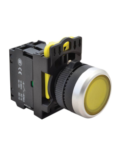Gelb beleuchteter elektrischer Drucktaster 22 mm aus Kunststoff NYG3-LY | ADAJUSA | Preis