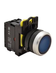 Beleuchteter blauer elektrischer Drucktaster 22mm aus Kunststoff NYG3-LB | ADAJUSA | Preis