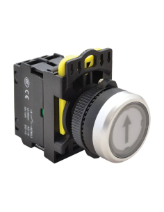 Weißer elektrischer Drucktaster "↑" 22mm aus Kunststoff NYG3-P3 | ADAJUSA | Preis