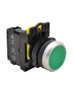Grüner elektrischer Drucktaster mit Verriegelung 22mm aus Kunststoff NYK3-G | ADAJUSA | Preis