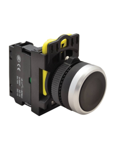 Schwarzer Elektrodrucktaster mit Verriegelung 22mm aus Kunststoff NYK3-BK | ADAJUSA | Preis