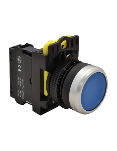 Blauer Elektrodrucktaster mit Verriegelung 22mm aus Kunststoff NYK3-B | ADAJUSA | Preis