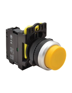 Gelber elektrischer Drucktaster 22mm hervorstehend aus Kunststoff NYG3-HY| ADAJUSA | Preis