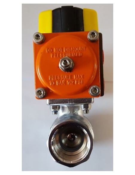 3/4 2/2-way valve with pneumatic rotary actuator