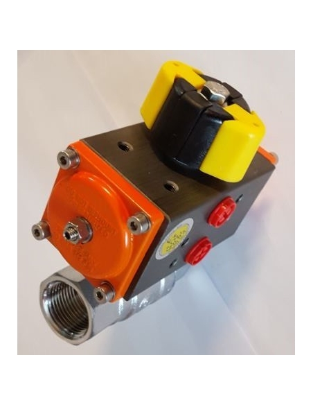 3/4 2/2-way valve with pneumatic rotary actuator