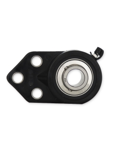 Schwarze selbstausrichtende thermoplastische Halterung Flansch UCFB206PB mit Edelstahl lagerung SSUC-206 Welle 30mm ISB | ADAJUS