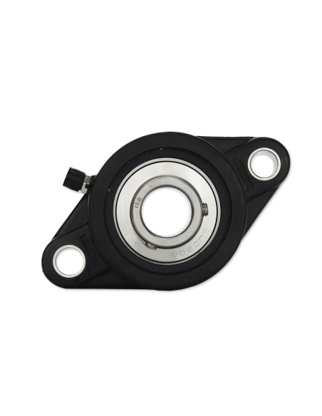 Oval black self-aligning thermoplastic oval support UCFL205P with bearing inox SSUC-205 shaft 25mm ISB | ADAJUSA | price