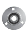 round flange supports with stamped sheet metal bearings